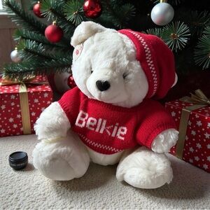 NWT Belkie VTG 1980s Bear Belks Dpt Store Christmas Plush